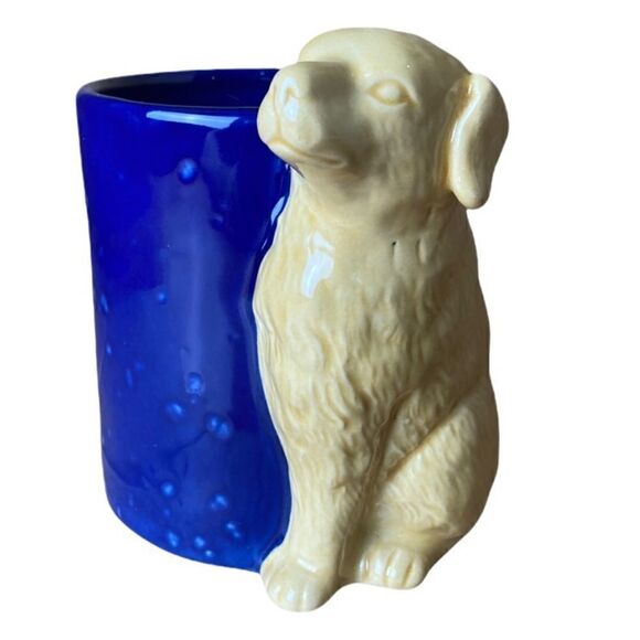 GOLDEN RETRIEVER Dog MUG Cobalt BLUE - Picture 1 of 7